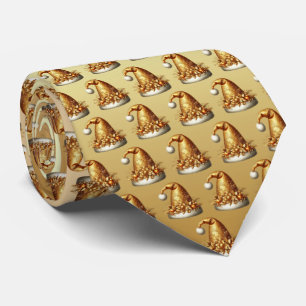 Gold Santa Hat Holiday Neck Tie