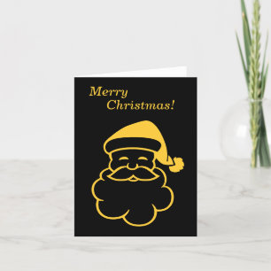 gold santa on black graphic design christmas holiday card