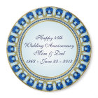 Gold Sapphire Blue 45th Wedding Anniversary