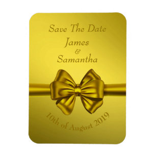 Gold Satin Bow – Save the Date Magnet