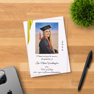 Gold Satin College graduation Announcement