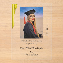 Gold Satin High School graduation Announcement