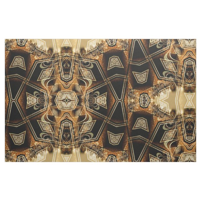 Gold Satin Lace Geometric Pattern Fabric (Fat Quarter)