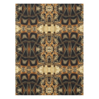 Gold Satin Lace Geometric Pattern Tablecloth