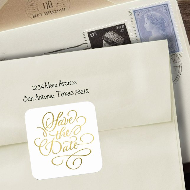 Gold Save the Date Envelope Seal (Creator Uploaded)