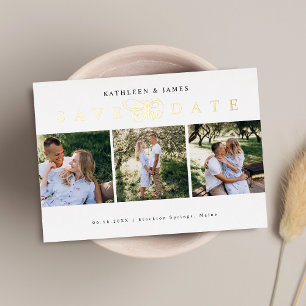 Gold Save The Date Photo Collage