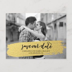 GOLD   SAVE THE DATE POSTCARD