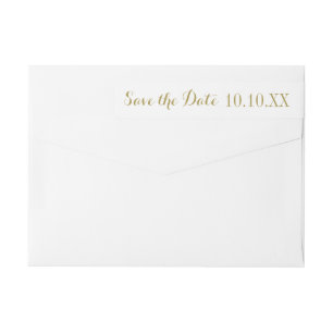 Gold Save the Date Return Address Wrap Around Label