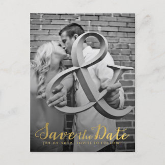 Gold Save the Date Typography Announcement