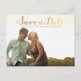 Gold Save the Date Typography Announcement