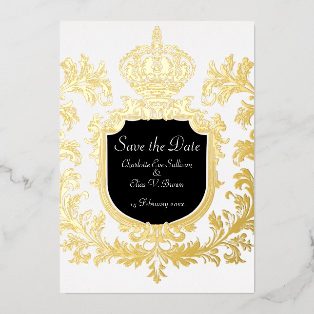Gold Save the Date, Wedding, (Front)
