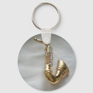 Gold Saxophone Key Ring