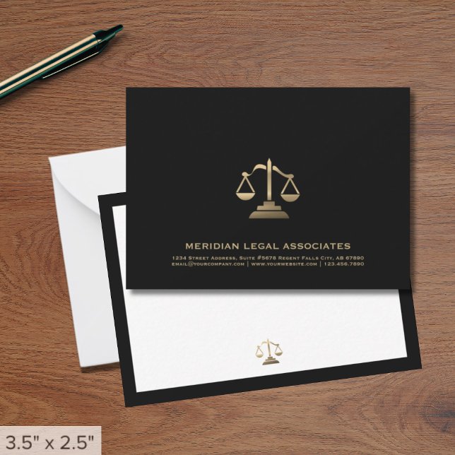 Gold Scale Black Legal Note Card (Creator Uploaded)