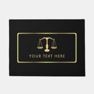Gold Scale of Justice Symbol Doormat