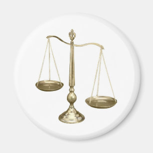 gold scales of justice magnet