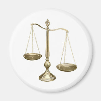gold scales of justice magnet