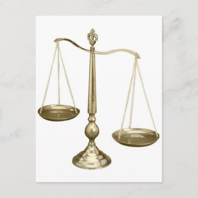 gold scales of justice postcard (Front)