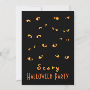 Gold Scary Eyes Invitations