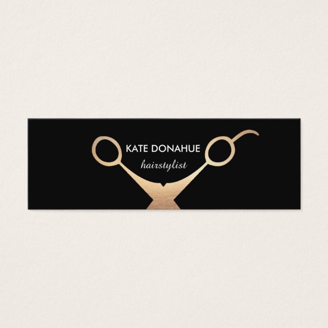 Gold Scissors Black Hair Salon Appointment (Front)