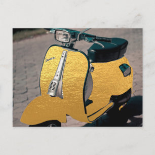 gold scooter postcard