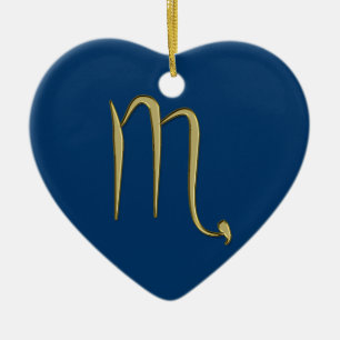 gold scorpio ceramic ornament
