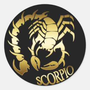GOLD SCORPIO CLASSIC ROUND STICKER