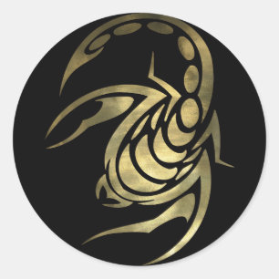 Gold Scorpio Scorpion Classic Round Sticker