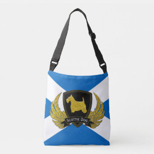 Gold Scottie Your Text Scottish Flag Crossbody Bag