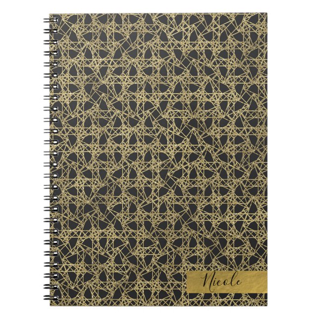 Gold Scratch Golden Modern Glamour Personalised Notebook (Front)