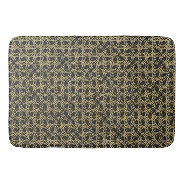Gold Scratch Golden Modern Glamour Unique Elegant Bath Mat (Front)