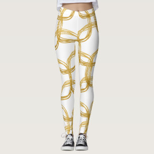 Gold Scribble Circles Modern Chic Choose Any Colou Leggings