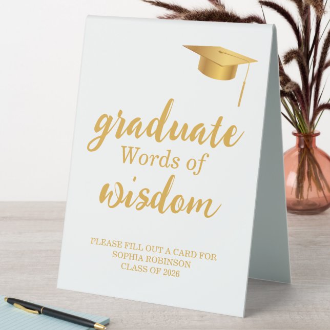 Gold Script 2026 Graduation Party Words Of Wisdom  (In SItu (Table))