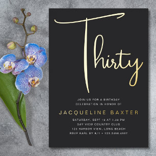 Gold Script 30th Birthday Party