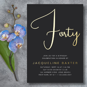 Gold Script 40th Birthday Party