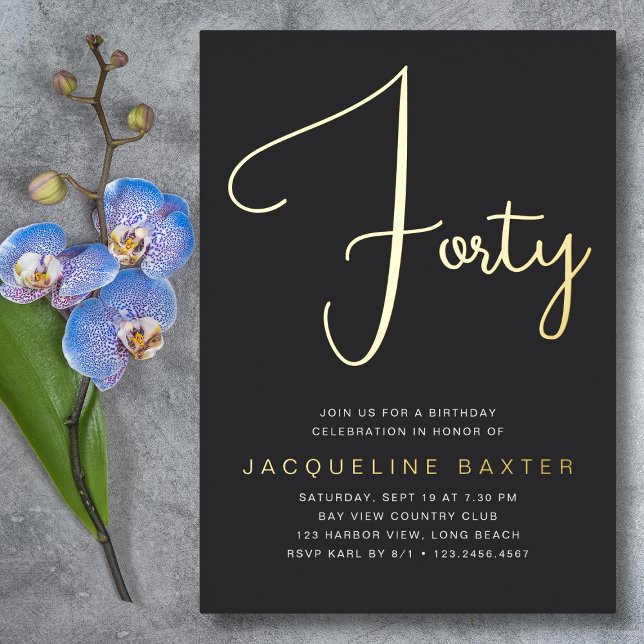 Gold Script 40th Birthday Party (Creator Uploaded)