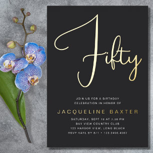 Gold Script 50th Birthday Party