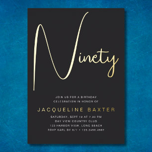 Gold Script 90th Birthday Party