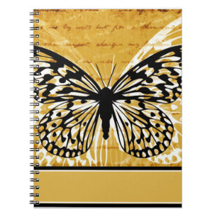 Gold script and butterfly notebook