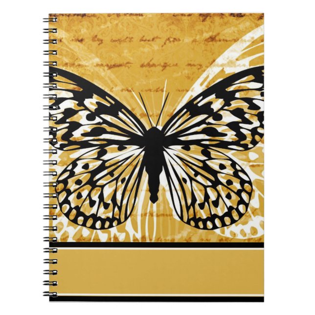 Gold script and butterfly notebook (Front)