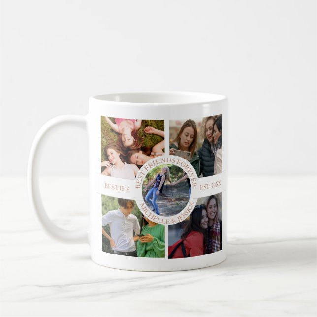 Gold Script | Best Friends Photo Coffee Mug (Left)