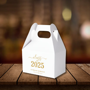 Gold Script Class of 2025 Graduation Favour Box