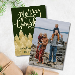Gold Script Custom Christmas Foil Holiday Card