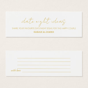 Gold Script Date Night Bridal Wedding Shower Card