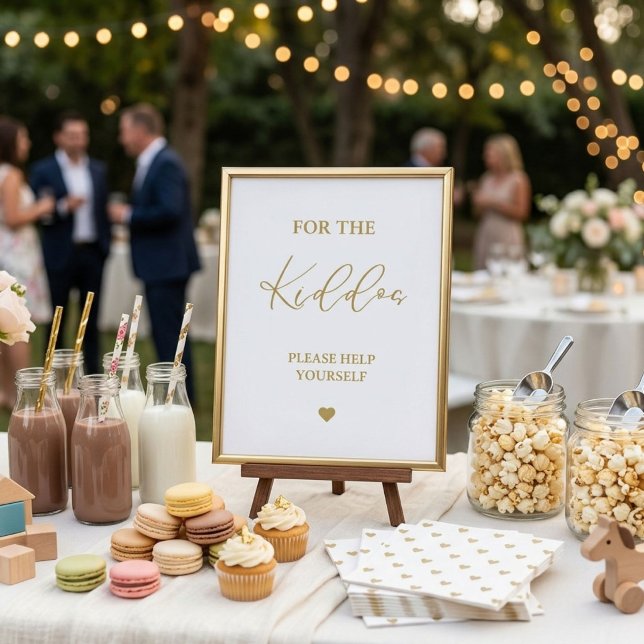 Gold Script For the kiddos Wedding Favours Sign (Creator Uploaded)