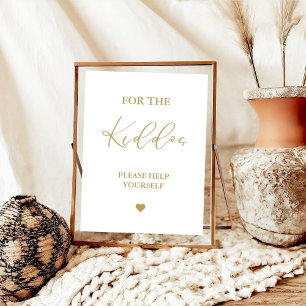Gold Script For the kiddos Wedding Favours Sign