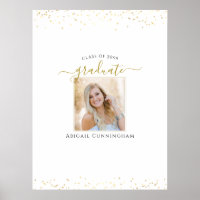 Gold Script Graduation Photo Signature Party