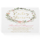 Gold Script Greenery Floral Wreath Baby Shower