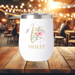 Gold Script Letter V Monogram Personalised Name