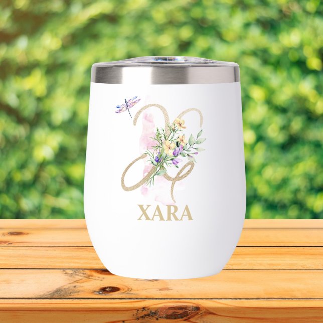 Gold Script Letter X Monogram Personalised Name (Creator Uploaded)