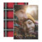 Gold script merry christmas red tartan photo